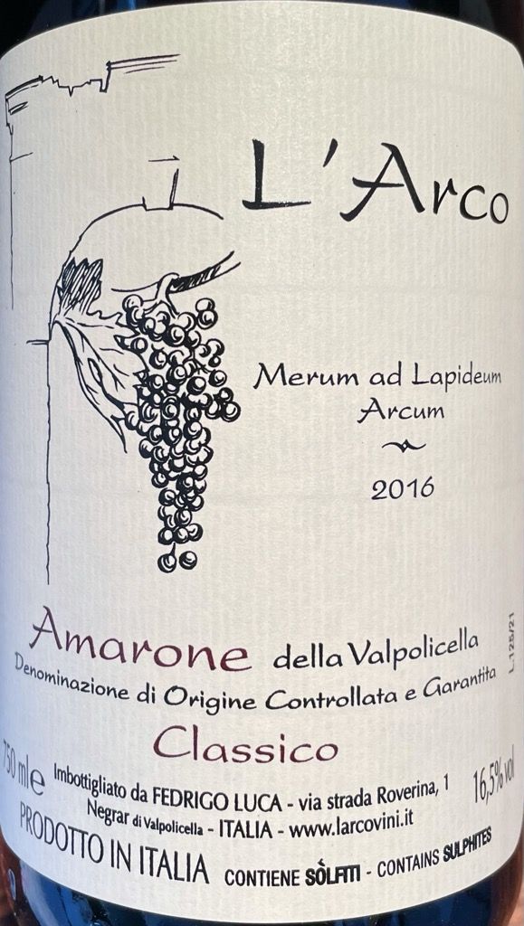 2016 L'Arco Amarone della Valpolicella Classico - CellarTracker