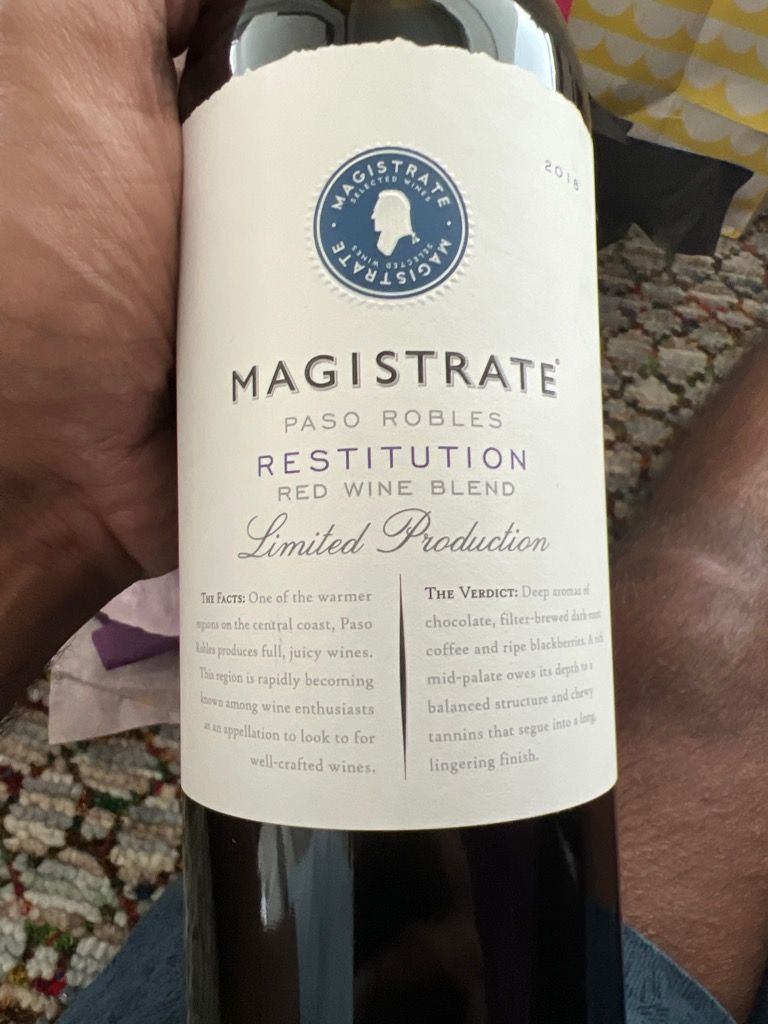 2019 Magistrate Vineyards Restitution Red Wine Blend, USA, California, Sonoma County CellarTracker
