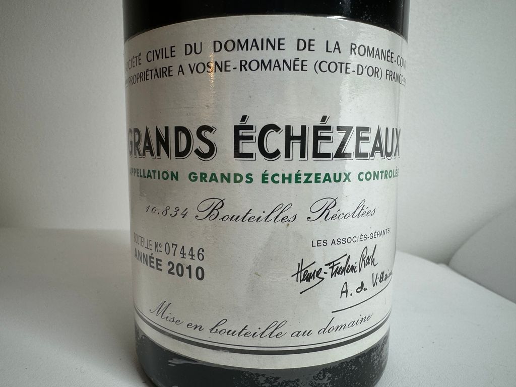 入荷now 口コミ 空き瓶です。GRANDS ECHEZEAUX 2010 グラン エシェゾー 着払い その他
