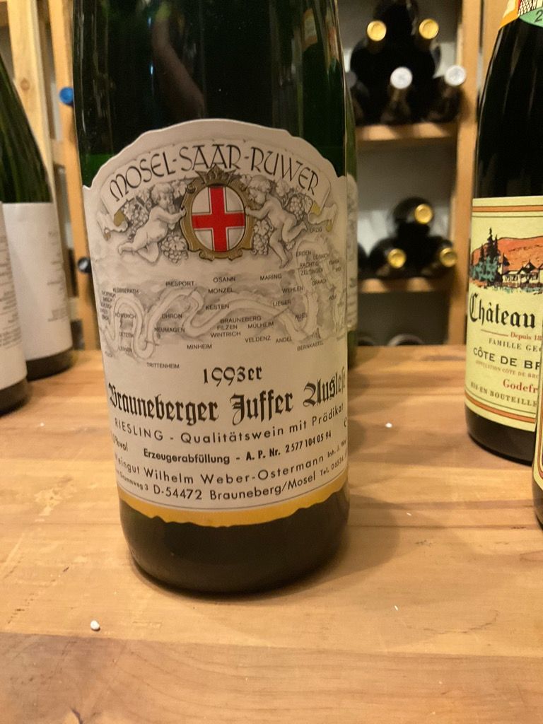 ワイン Brauneberger Juffer RieslingKabinett1993 1993 Weingut Wilhelm Weber-Ostermann Brauneberger Juffer Riesling