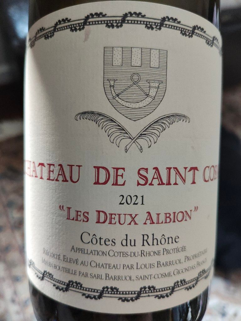 2021 Château de Saint Cosme Côtes du Rhône Les Deux Albion