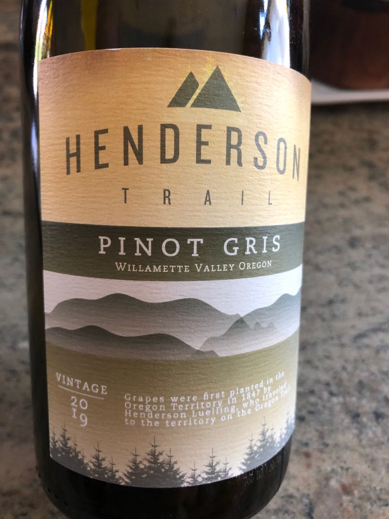 2018 Henderson Trail Vineyards Pinot Gris, USA, Oregon, Willamette