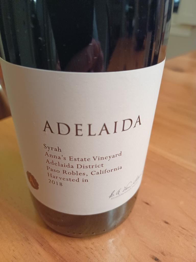 2018 Adelaida Syrah Signature Anna's Estate Vineyard, USA, California, Central Coast, Paso