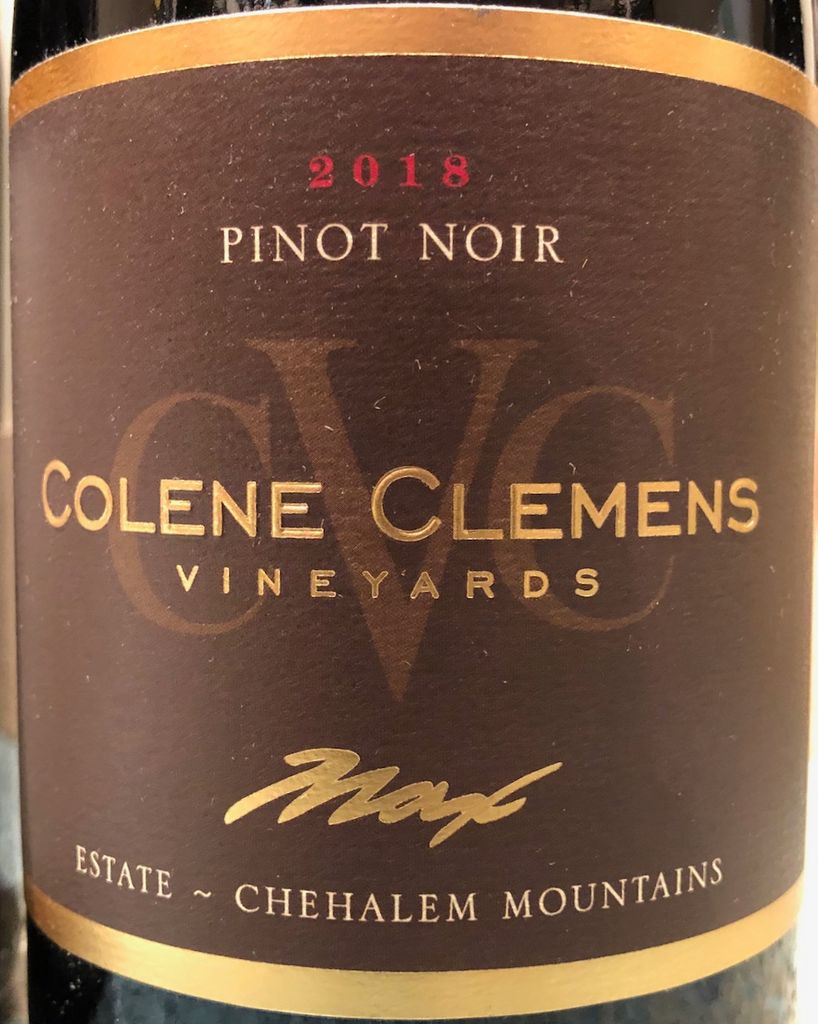 2018 Colene Clemens Pinot Noir Max Usa Oregon Willamette Valley