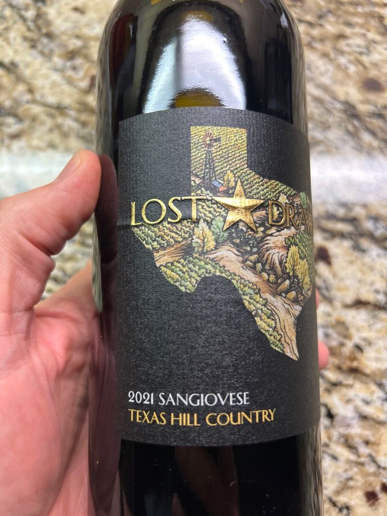 2021 Lost Draw Cellars Sangiovese, USA, Texas, Texas Hill Country ...
