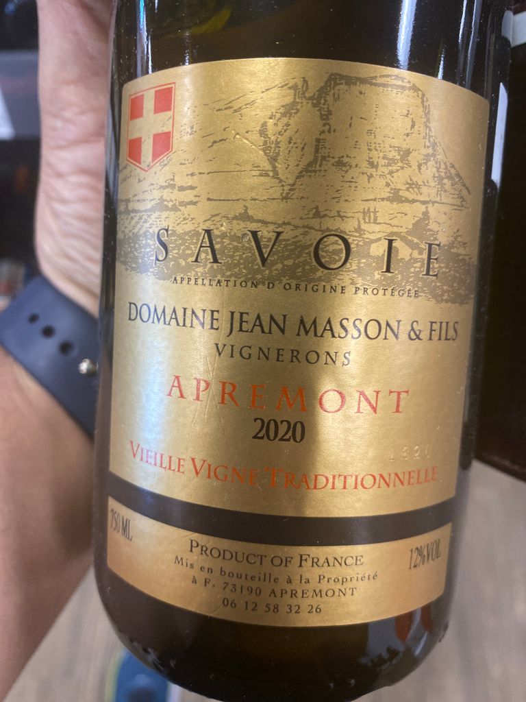 2020 Domaine Jean Masson & Fils Vin de Savoie Apremont Vieilles Vignes