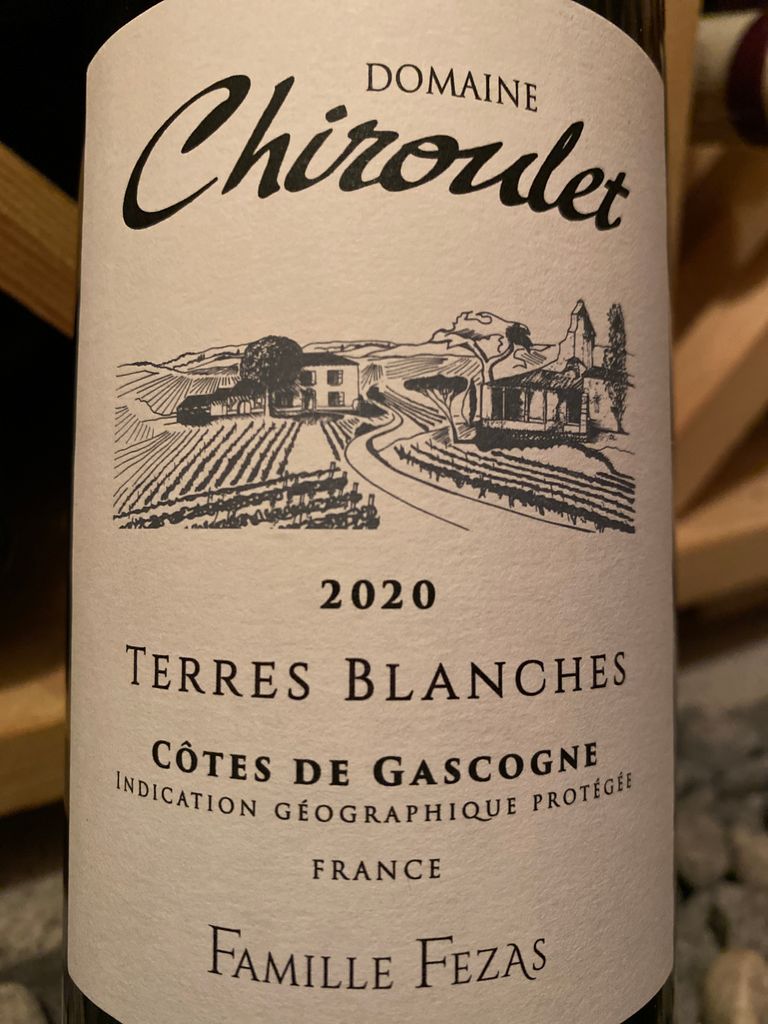 2020 Domaine Chiroulet Côtes de Gascogne Les Terres Blanches, France