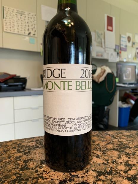 2016 Ridge Vineyards Monte Bello, Santa Cruz Mountains, USA