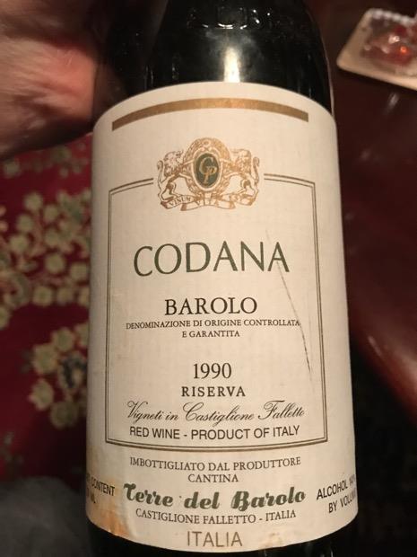 1990 Cantina Terre Del Barolo Barolo Codana Riserva Castiglione