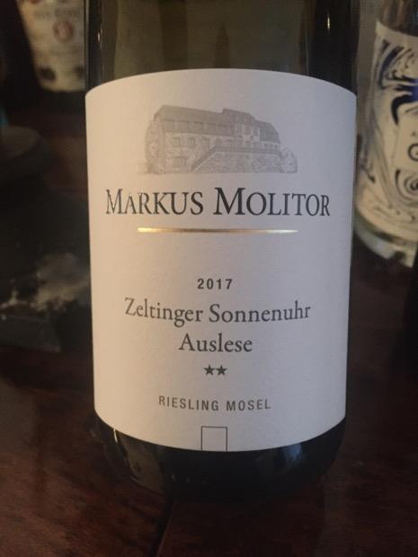 2017 Markus Molitor Zeltinger Sonnenuhr Riesling Auslese ** (White ...