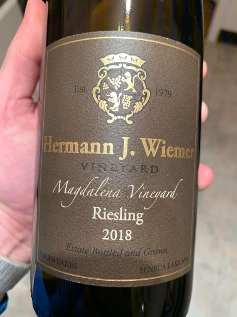 2018 Hermann J. Wiemer Dry Riesling Magdalena Vineyard, USA, New York ...