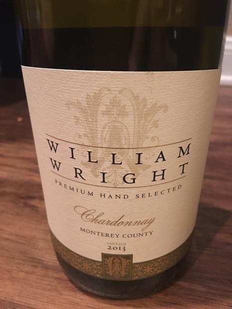 2013 William Wright Chardonnay, USA, California, Central Coast ...