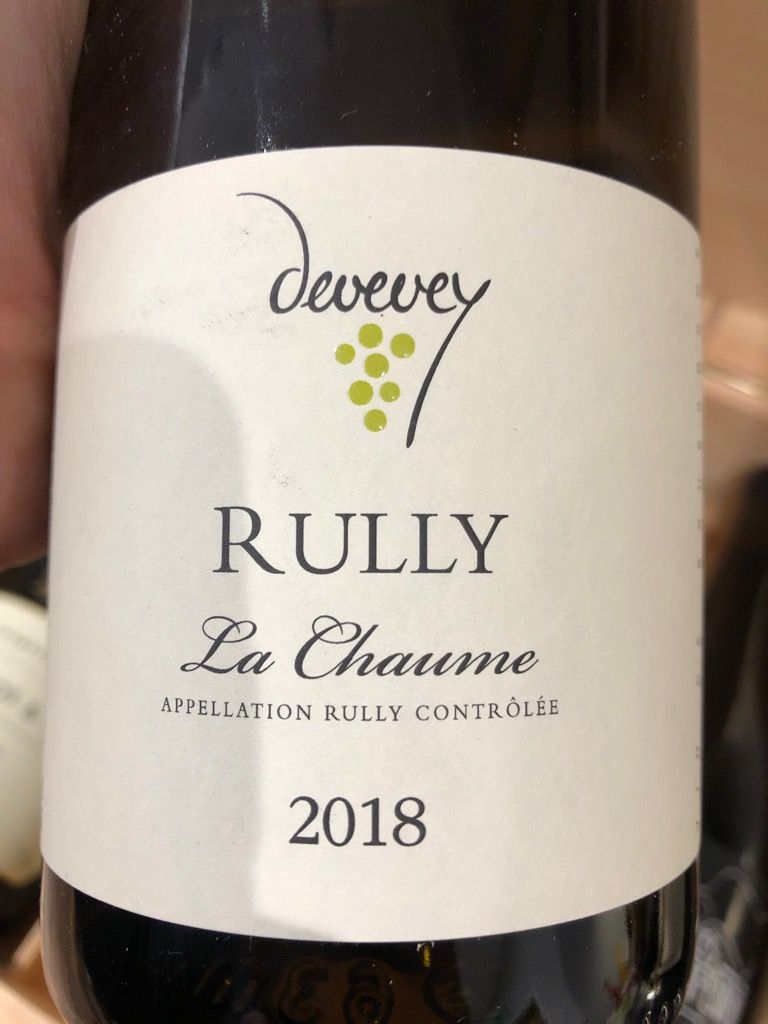 2019 Jean-Yves Devevey Rully La Chaume Blanc, France, Burgundy, Côte ...