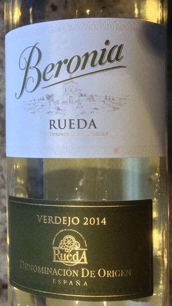 2014 Bodegas Beronia Verdejo Rueda, Spain, Castilla Y León, Rueda ...