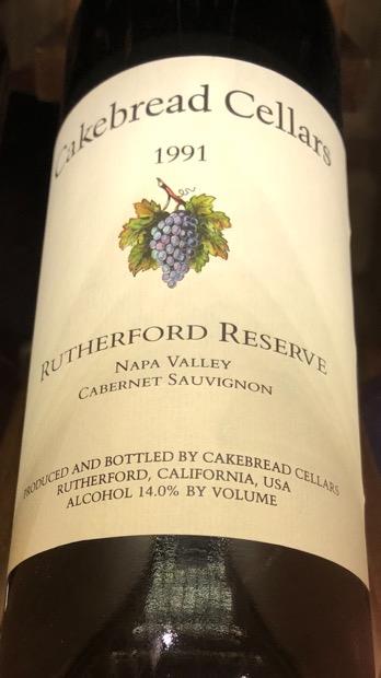1991 Cakebread Cellars Cabernet Sauvignon Reserve Rutherford, USA ...