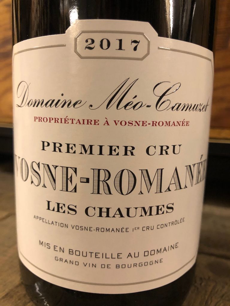 メオカミュゼ　ヴォーヌロマネ　2017 2017 Domaine Méo-Camuzet Vosne-Romanée 1er Cru Les Chaumes
