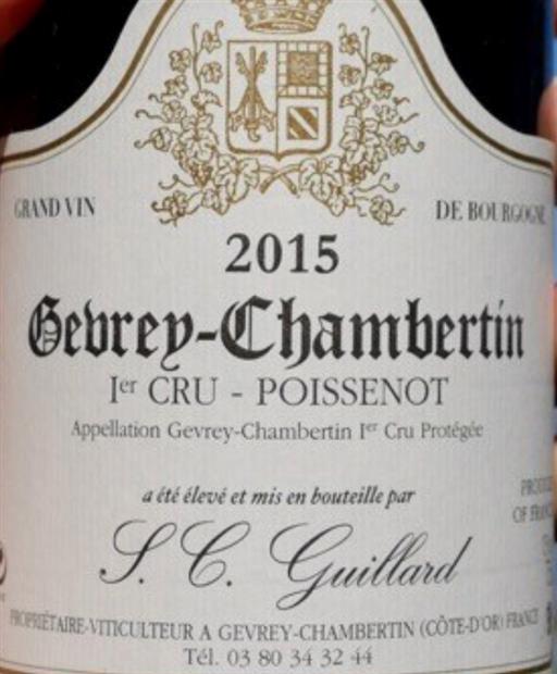 ワイン S.C. Guillard Gevrey-Chambertin 2016 2016 S.C. Guillard Gevrey-Chambertin 1er Cru Poissenot - CellarTracker
