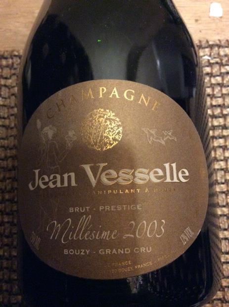 2003 Jean Vesselle Champagne Grand Cru Millésime Prestige Brut, France ...