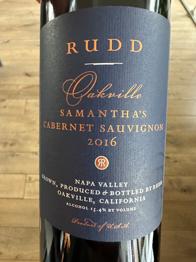 2016 Rudd Cabernet Sauvignon Samantha's Oakville Estate