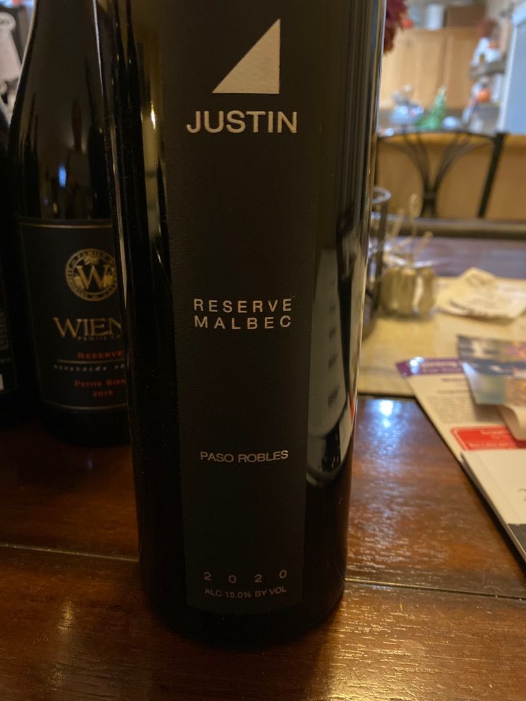 2020 Justin Vineyards & Winery Malbec Reserve Paso Robles, USA