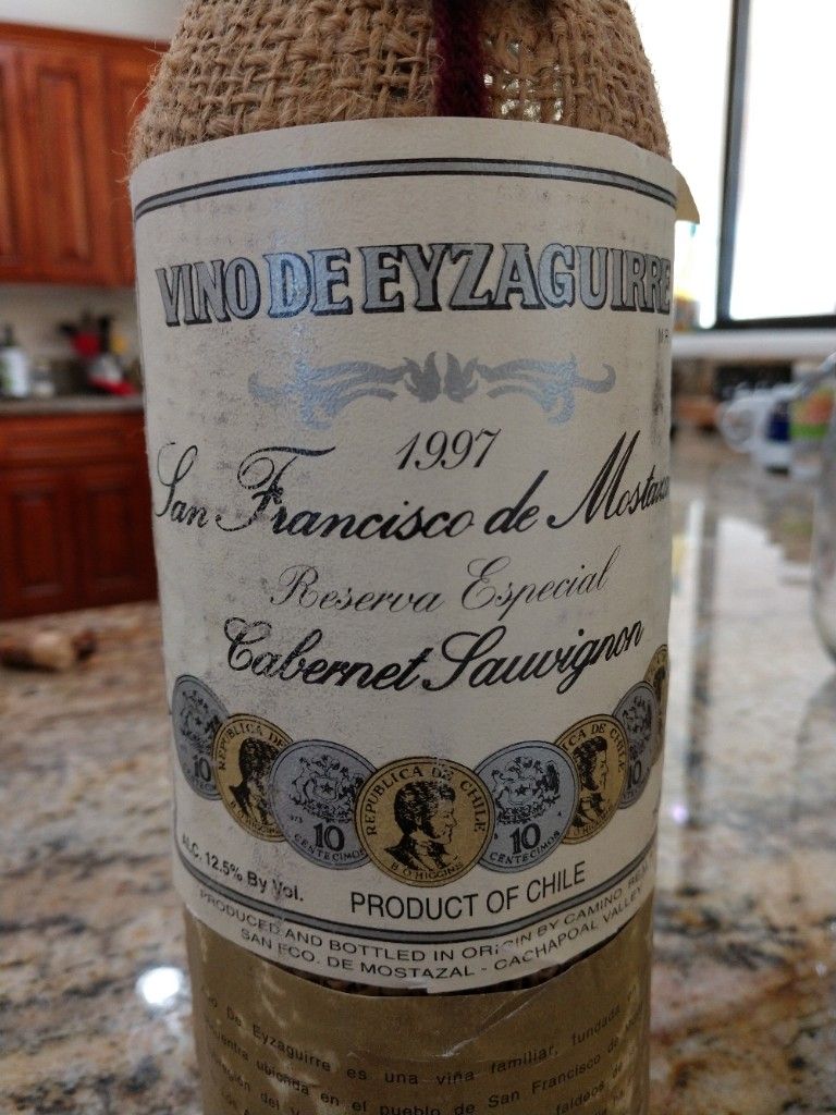 1997 Vino de Eyzaguirre Cabernet Sauvignon Reserva Especial
