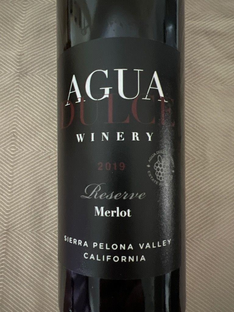 2018 Agua Dulce Winery Merlot Reserve - CellarTracker, image size:768x1024