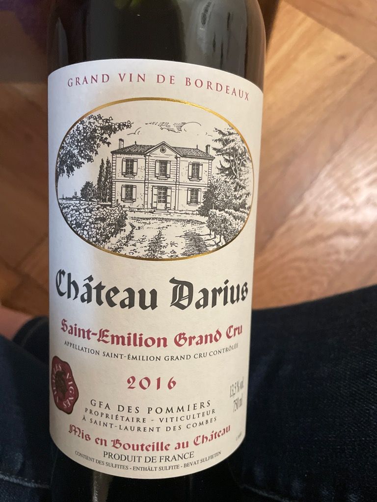 2016 Château Darius Saint-Émilion Grand Cru - CellarTracker