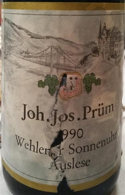 1990 Joh. Jos. Prüm Wehlener Sonnenuhr Riesling Auslese