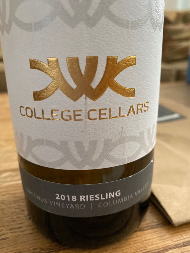 2016 College Cellars of Walla Walla Riesling Bacchus Vineyard, USA
