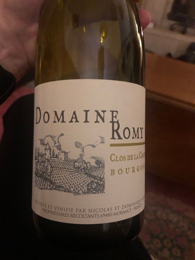 2018 Domaine Romy Bourgogne Blanc Clos de la Chapelle, France, Burgundy