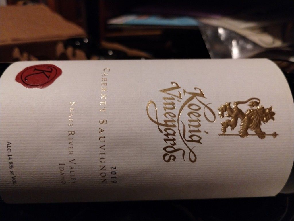 2019 Koenig Vineyards Sauvignon Reserve Fraser, USA, Idaho