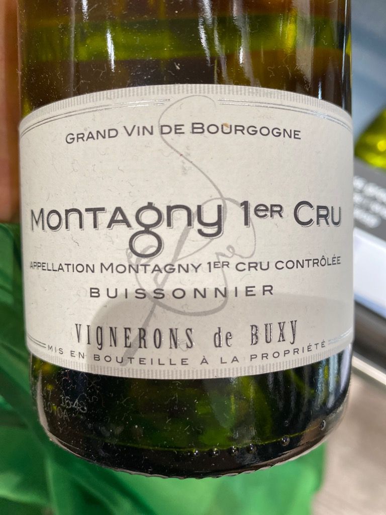 2018 Vignerons De Buxy Montagny 1er Cru Buissonnier, France, Burgundy ...