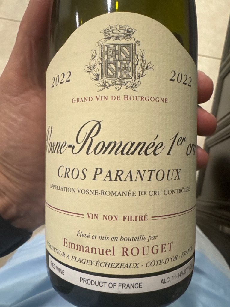 2022 Emmanuel Rouget Vosne-Romanée 1er Cru Cros Parantoux