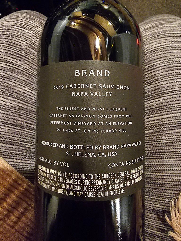 2019 Brand Cabernet Sauvignon - CellarTracker