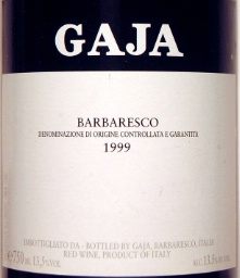 1999 Gaja Barbaresco, Italy, Piedmont, Langhe, Barbaresco
