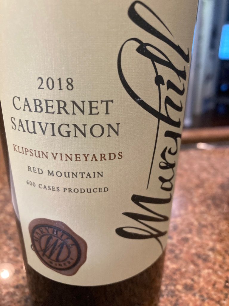 2018 Maryhill Cabernet Sauvignon Klipsun Vineyards, USA, Washington ...
