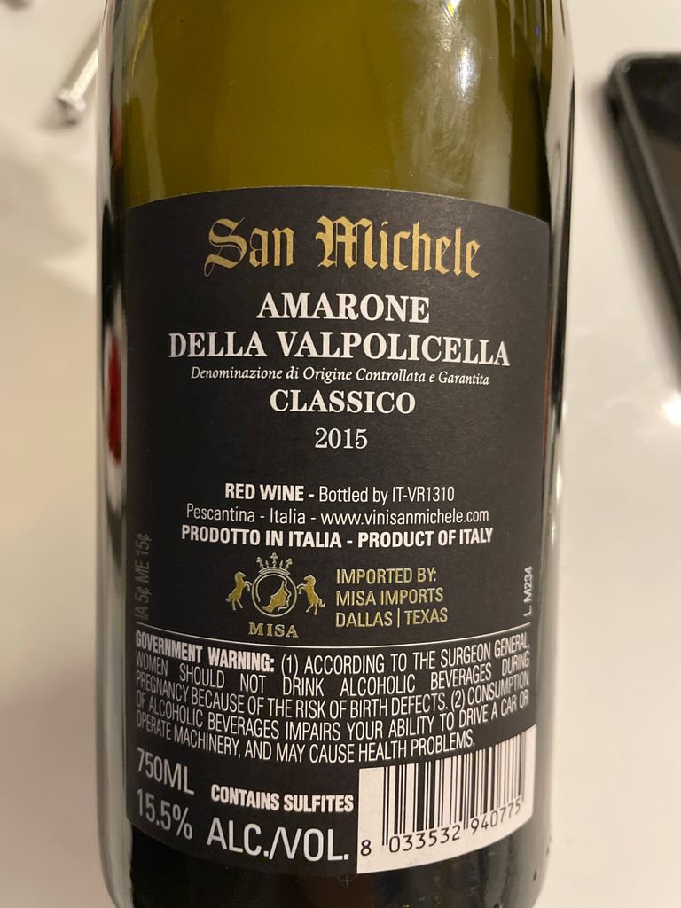 2015 San Michele Amarone della Valpolicella Classico CellarTracker