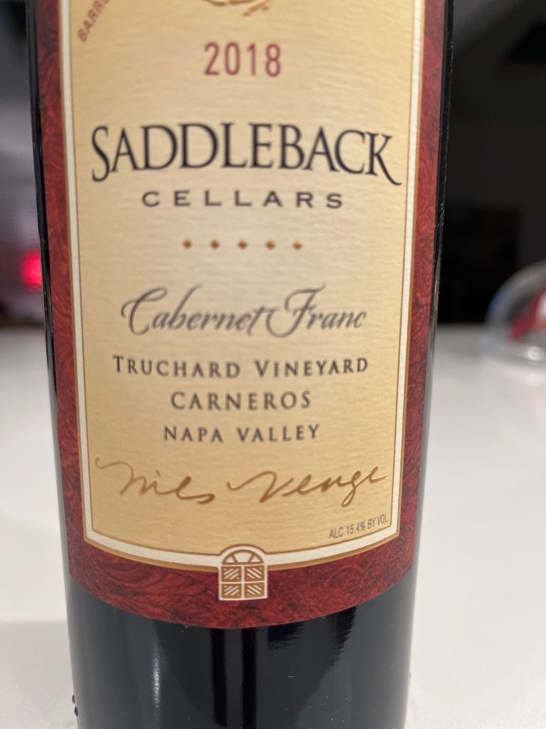 2018 Saddleback Cellars Franc Barrel Select Tony Truchard