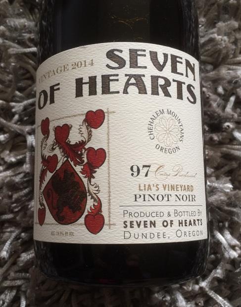 2014 Seven of Hearts Pinot Noir Lia’s Vineyard, USA, Oregon, Willamette