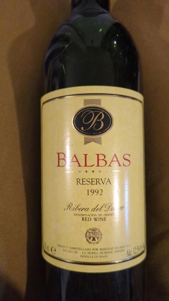 1992 Bodegas Balbas Ribera del Duero Alitus Reserva, Spain, Castilla y ...