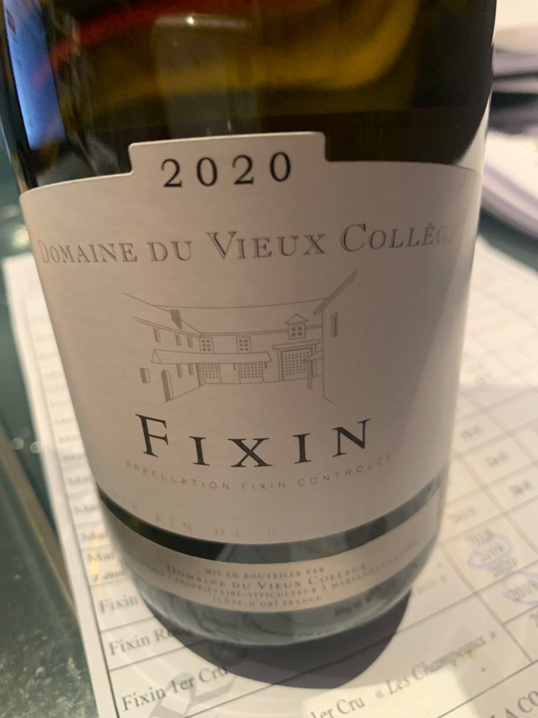 2020 Domaine du Vieux Collège Fixin Blanc, France, Burgundy, Côte de Nuits, Fixin CellarTracker