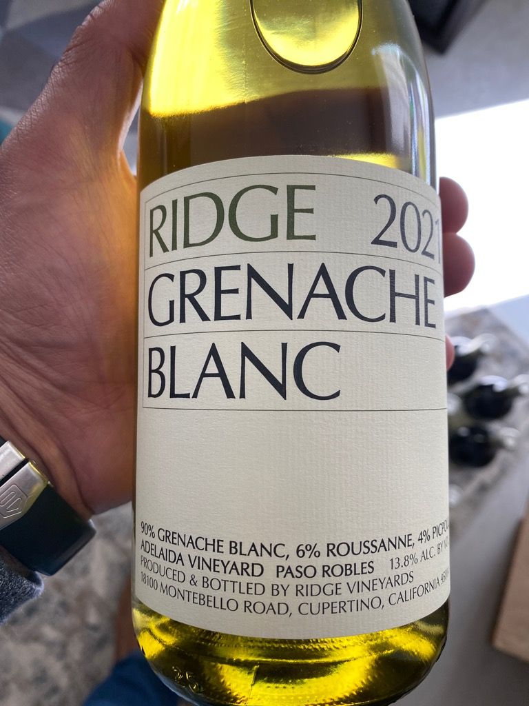 2021 Ridge Grenache Blanc Adelaida Vineyard, USA, California, Central