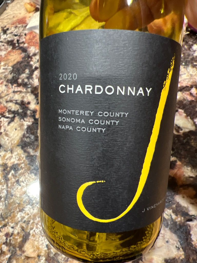 2021 J Vineyards & Winery Chardonnay Monterey, Sonoma and Napa Counties ...