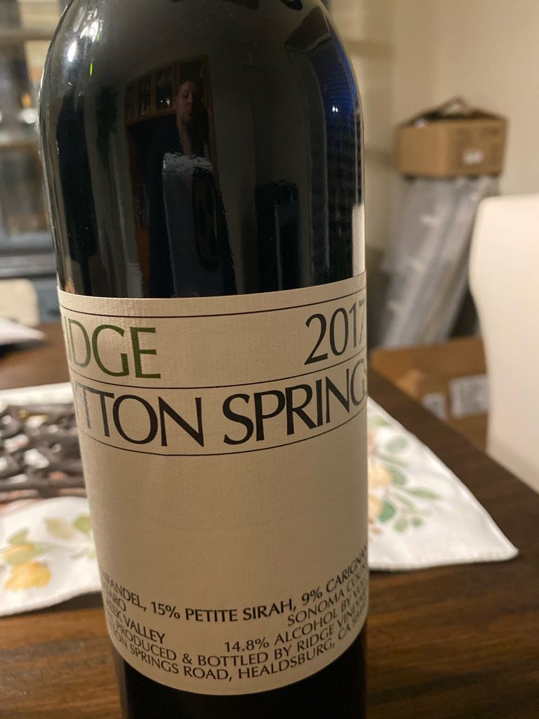 2017 Ridge Lytton Springs - CellarTracker