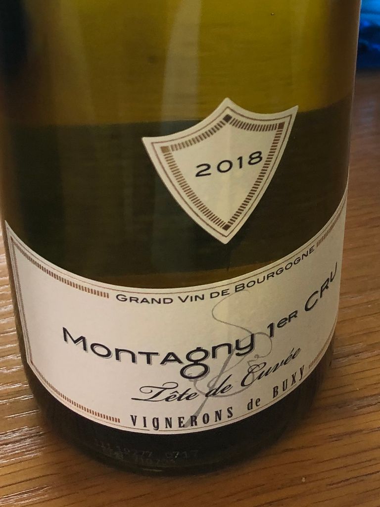 2018 Vignerons De Buxy Montagny 1er Cru Tête De Cuvée, France, Burgundy ...