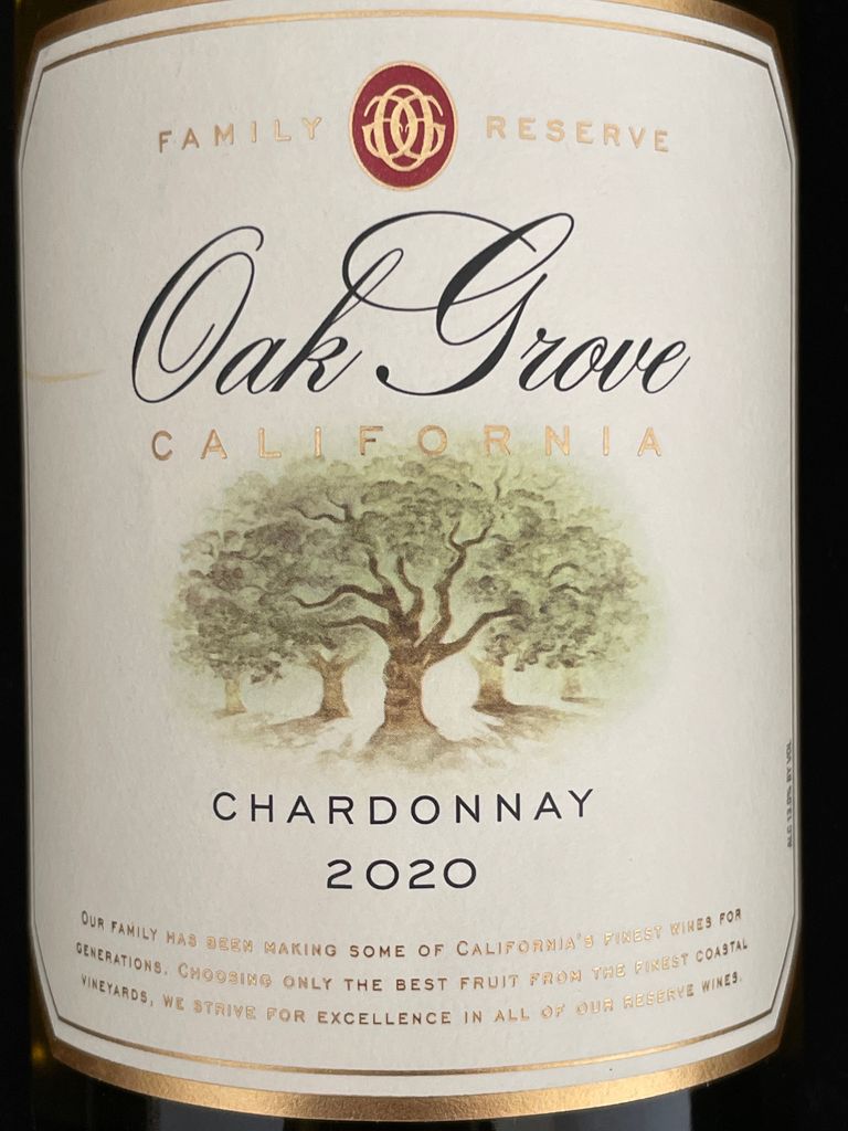 2020 Oak Grove Chardonnay Reserve, USA, California - CellarTracker