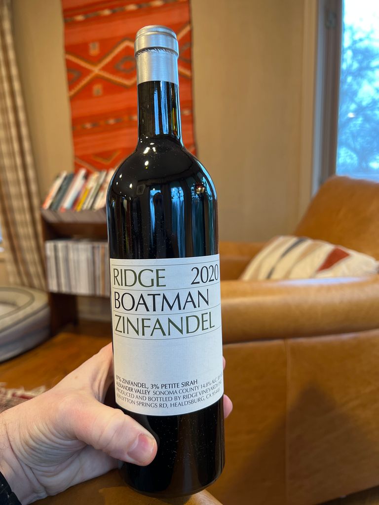 2020 Ridge Zinfandel Boatman, USA, California, Sonoma County, Sonoma