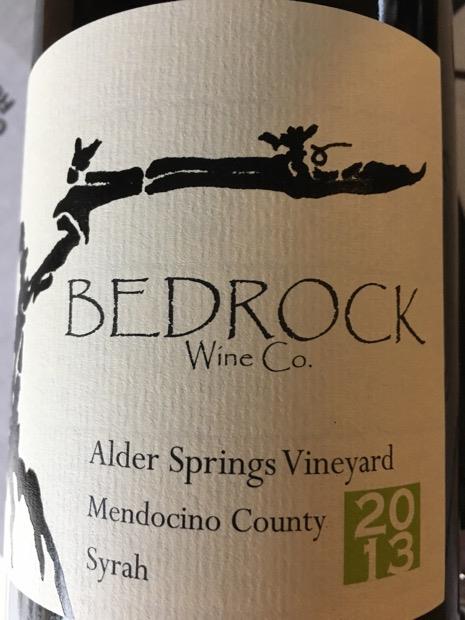 2014 Bedrock Wine Co Syrah Alder Springs Vineyard Usa California