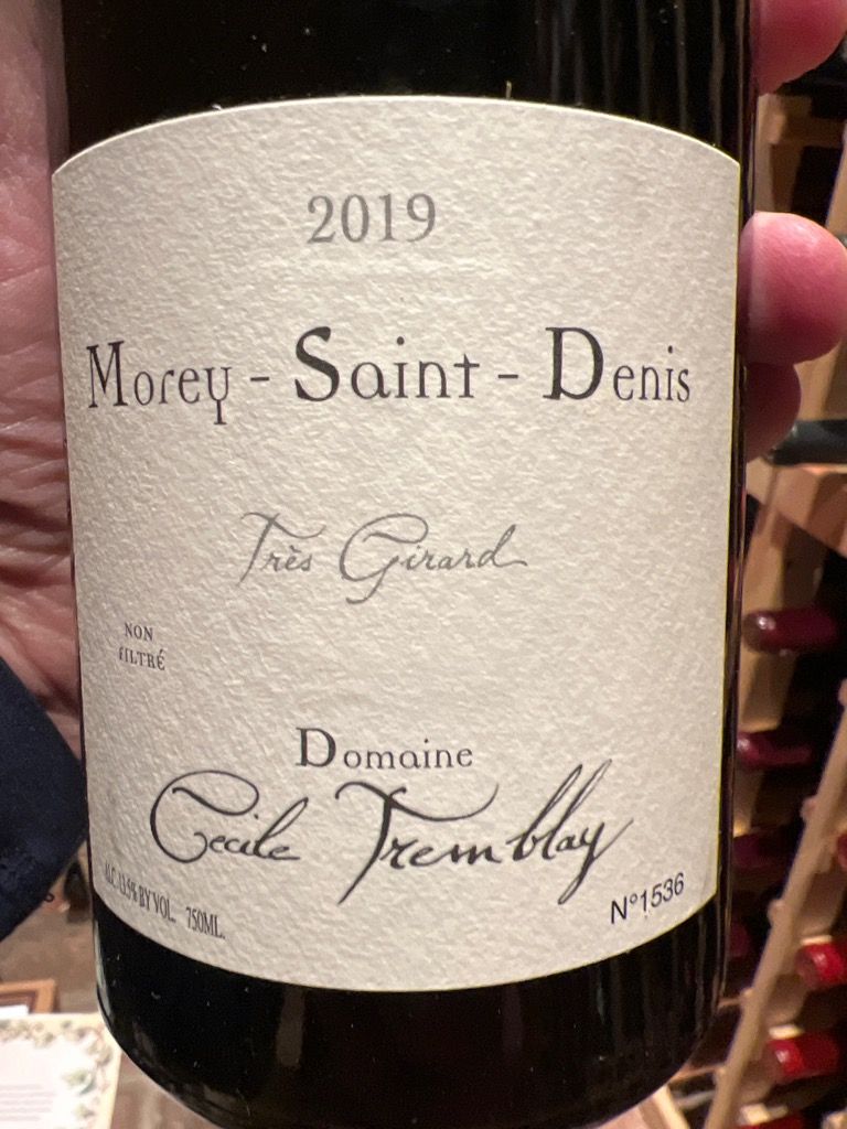 2022 Cecile Tremblay Morey St. Denis Très Girard - CellarTracker