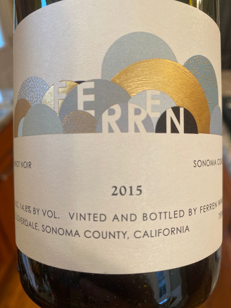 2015 Ferren Wines Pinot Noir, USA, California, Sonoma County, Sonoma ...